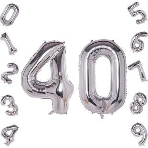Big 40" 40 Gray Foil Number Balloons Photo Shoot 40th Birthday Float Helium USA